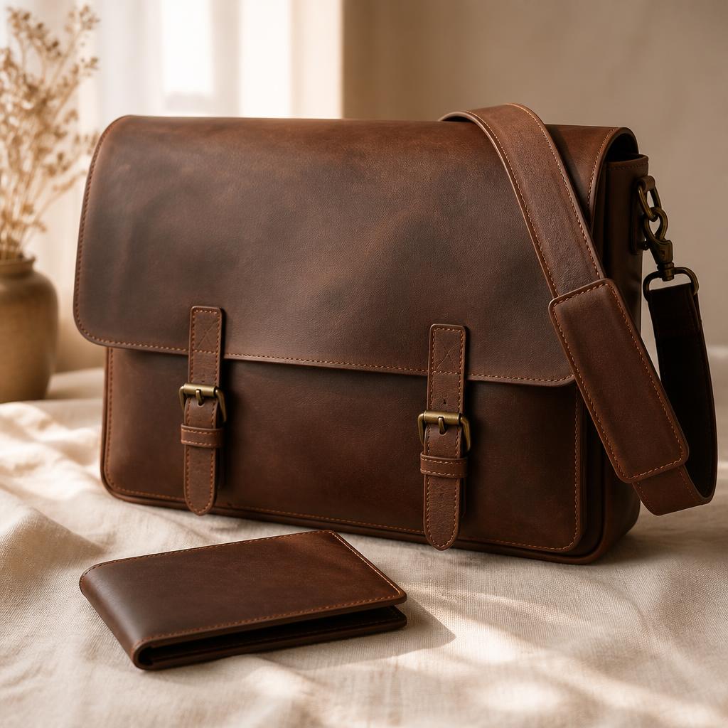 Premium handcrafted leather bags and accessories by Taha Leather Products
